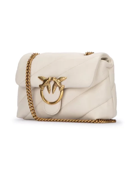 Mała mały torebka skórzana Pinko skórzana biała