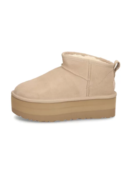Klasické mini tenisky Ugg na platformě béžové