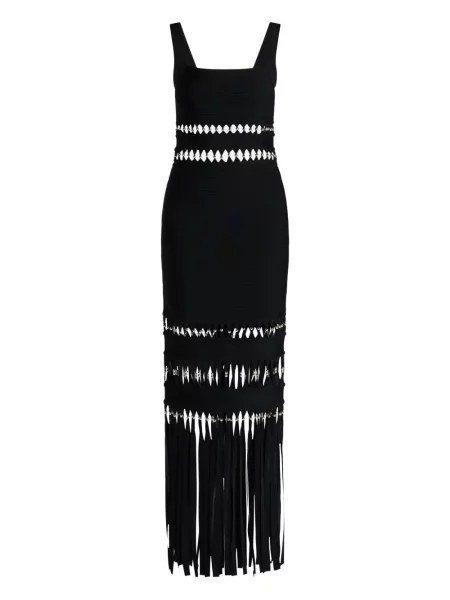 Rochie Hervé Léger cu franjuri negru