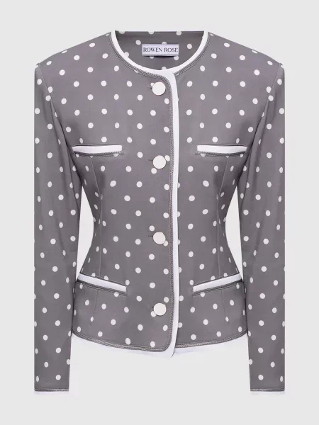 Жакет в горох Rowen Rose сірий