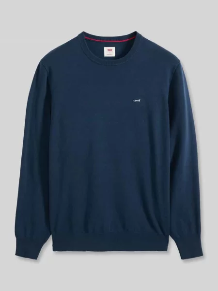 Sweter o kroju regular fit z czystej bawełny Levi's granatowy