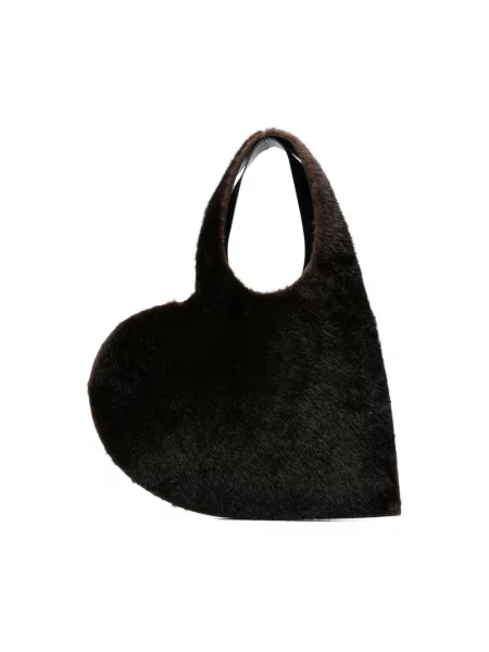 Futro Coperni skórzane w serca brązowe