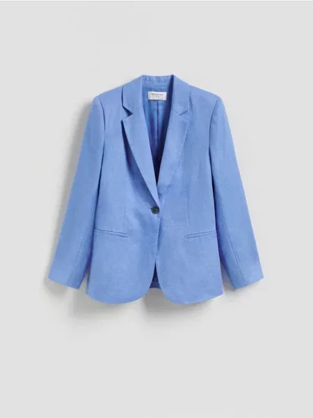 Reserved Блейзер з льону гіацинтовий 