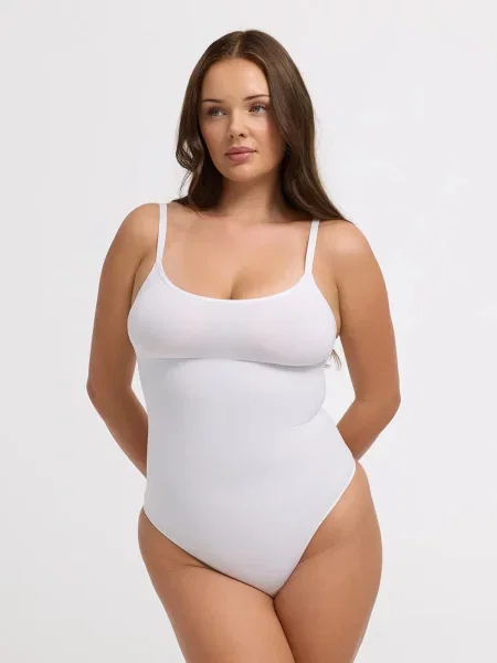 Cfab Alakformáló body Cami Sculpting Bodysuit with String' fehér
