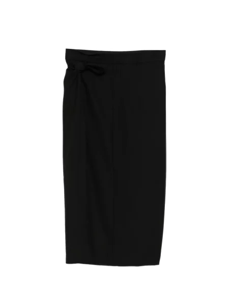 Fustă midi Less de lână negru