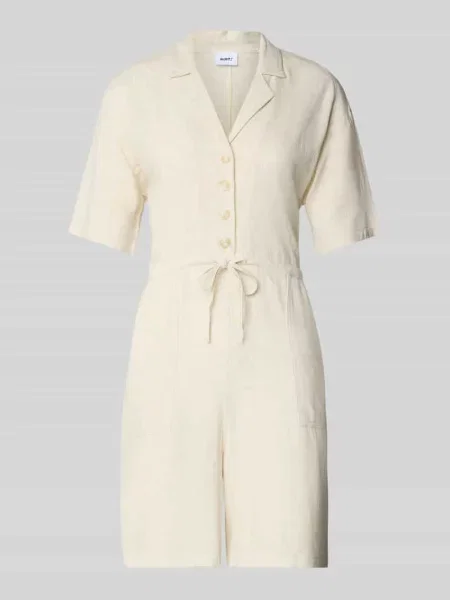 Krótki kombinezon z mieszanki i lnu model ‘Averie’ Moves beżowy