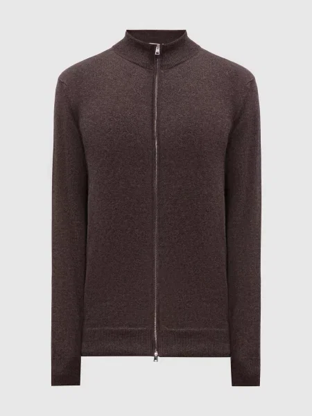 Меланжевий кардиган з кашеміру Cashmere&whiskey коричневий