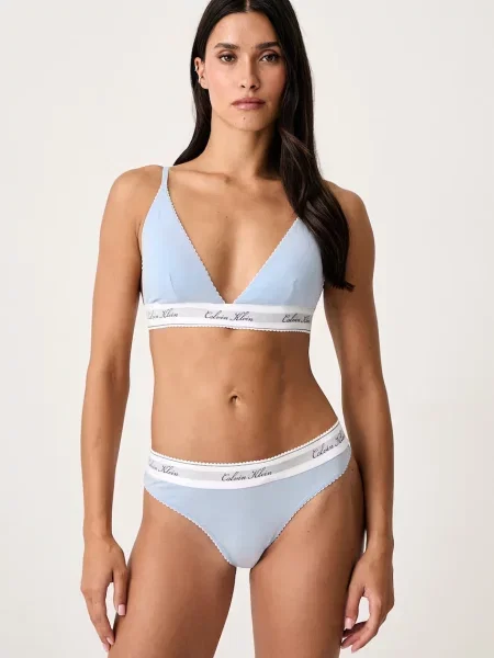 Calvin Klein Underwear trojuholníková podprsenka s bavlnou modrá