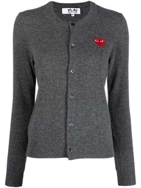 Cardigan Comme Des Garcons Play cu motiv cu inimi gri