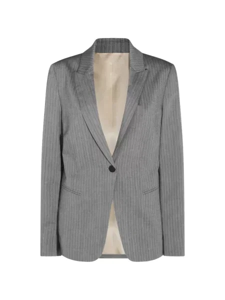 Sacou Alberta Ferretti cu model herringbone gri
