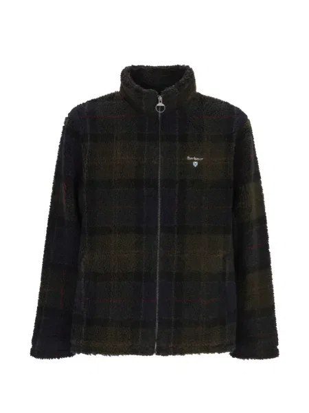 Geacă Barbour din fleece în carouri verde