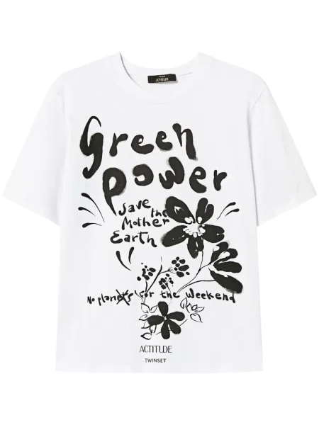 Tricou Twinset cu imagine alb