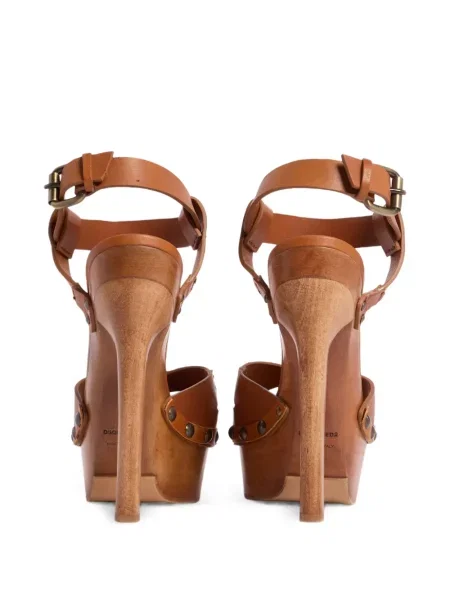 Sandale Dsquared2 cu platformă cu tepi maro
