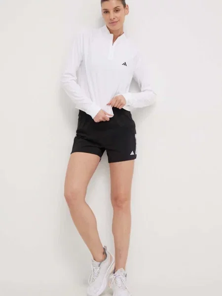 Szorty Adidas do biegania z wysoką talią z nadrukiem czarne