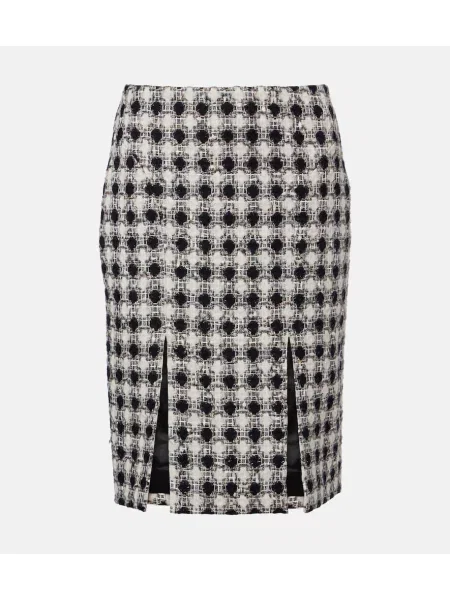 Fustă Nina Ricci din tweed alb