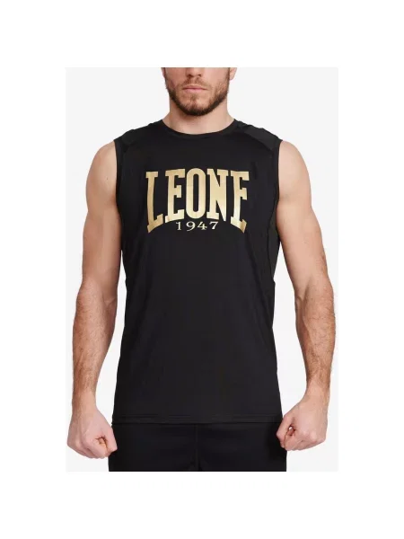 Koszulka bez rękawów Leone DNA w kolorze czarno-złotym XL czarna
