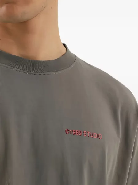 Tricou 1989 Studio cu decolteu rotund scurt gri