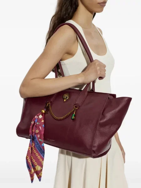 Кожена шопинг чанта Kurt Geiger London червено