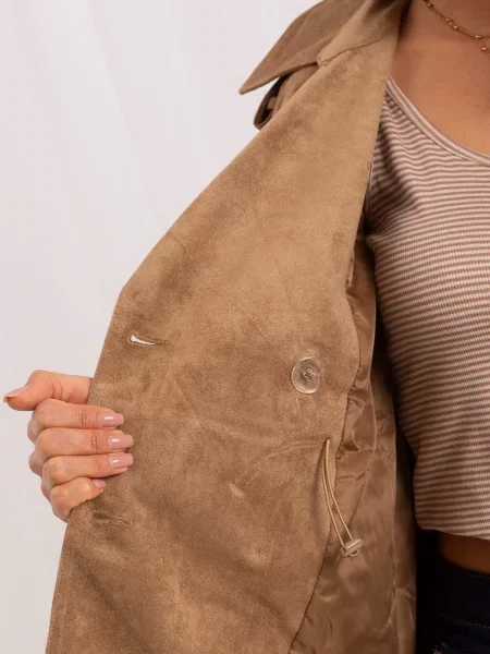 Palton Italy Moda cu două rânduri de nasturi albastru