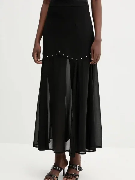 Never Fully Dressed fustă maxi evazati negru