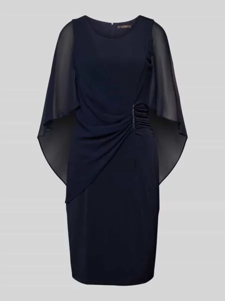 Sukienka koktajlowa o długości do kolan z okrągłym dekoltem Vera Mont niebieska