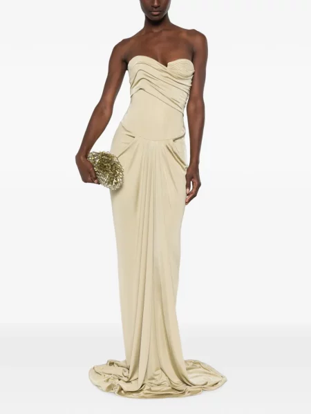 Rochie maxi The New Arrivals Ilkyaz Ozel drapată verde