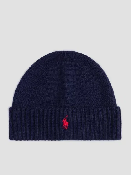 Czapka Ralph Lauren wełniana niebieska