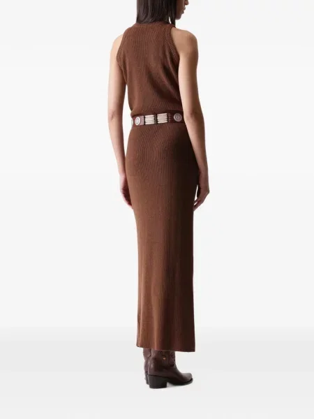 Rochie maxi Fortela tricotate maro