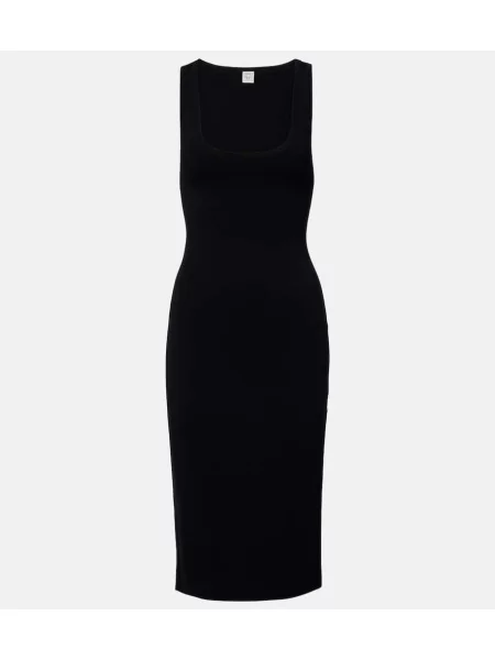 Rochie midi Toteme din jerseu până la genunchi de costum negru