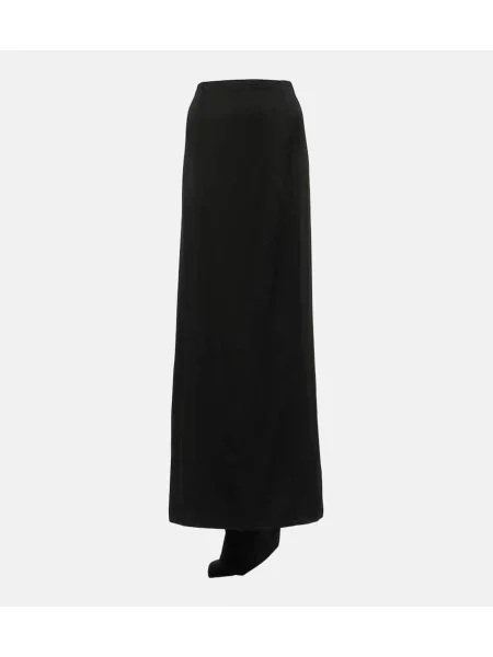 Fusta maxi Brunello Cucinelli din satin negru