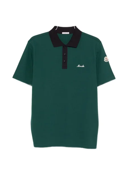 Polo Moncler cu broderie verde