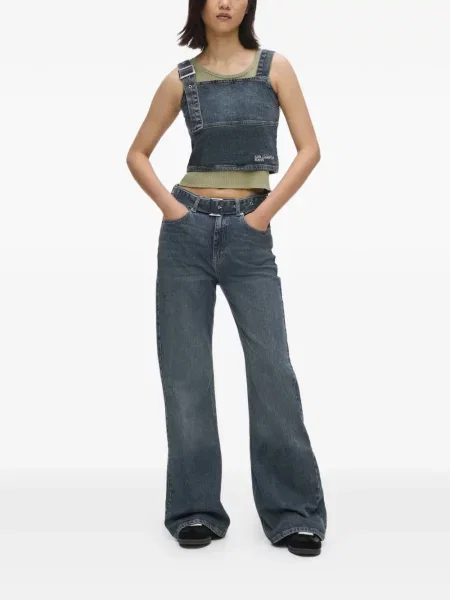 Opasan lepršave traperice Karl Lagerfeld Jeans lepršave plava