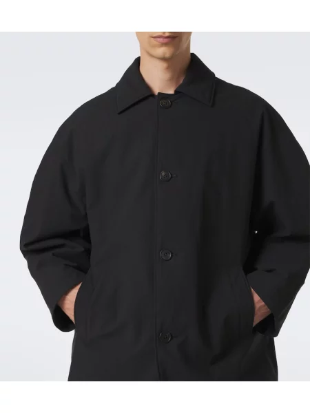 Palton The Row din poplin negru