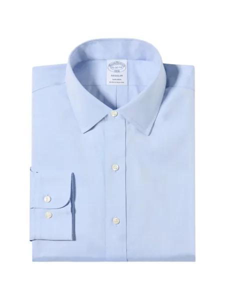 Gulerat cămașă Brooks Brothers din țesătură twill albastru