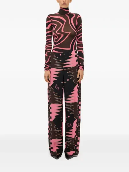 Pantaloni Pucci de mătase cu imagine maro
