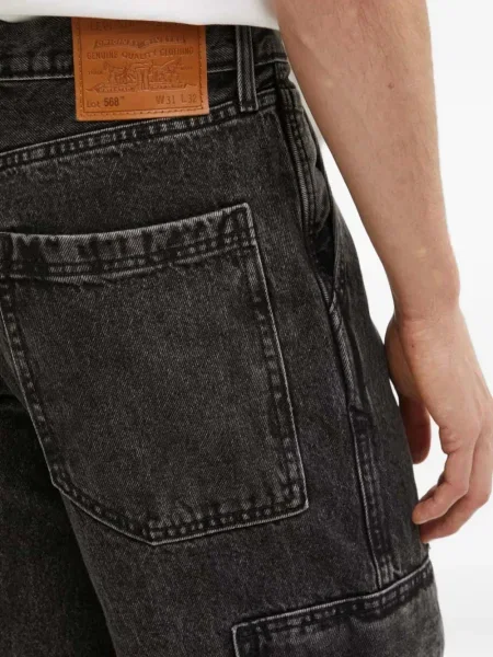 Blugi drepți Levi's® zdrențuiți negru