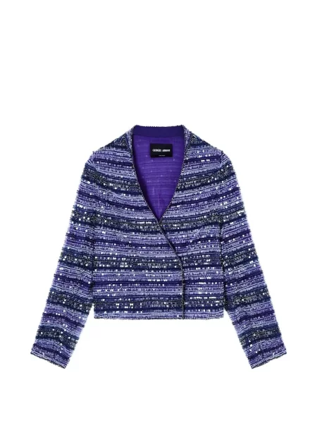 Geacă Giorgio Armani cu paiete cu dungi violet