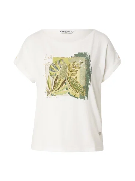 ZABAIONE Tricou verde / oliv / verde pastel alb