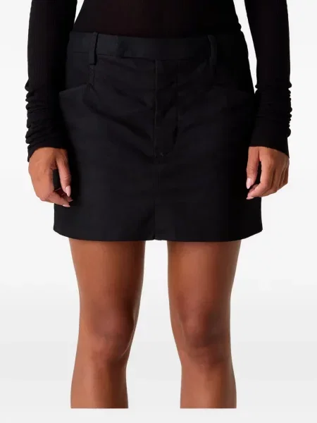Fustă din piele Rick Owens negru