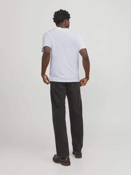 JACK & JONES Tričko EPAULOS tmavomodrá biela