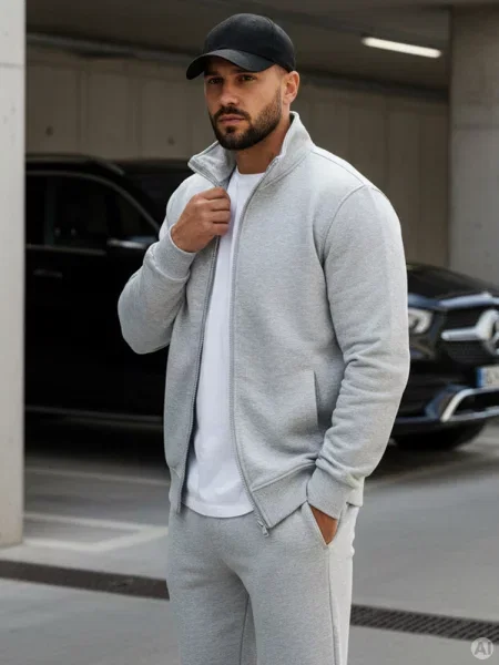 Bluza rozpinana bez kaptura szara