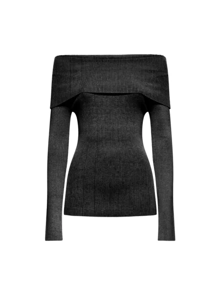 Sweter Silvian Heach z odkrytymi ramionami czarny