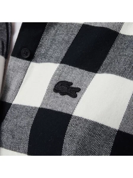 Lacoste Koszula W Kratę czarna