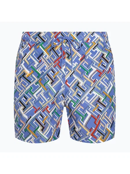 Мъжки шорти за плуване Tommy Hilfiger SF Medium Drawstring Print multi monogram blue spell синьо