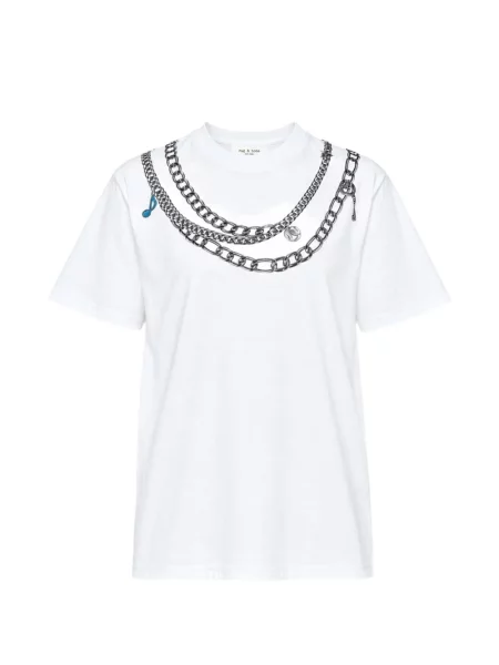 Tricou Rag & Bone cu imagine alb