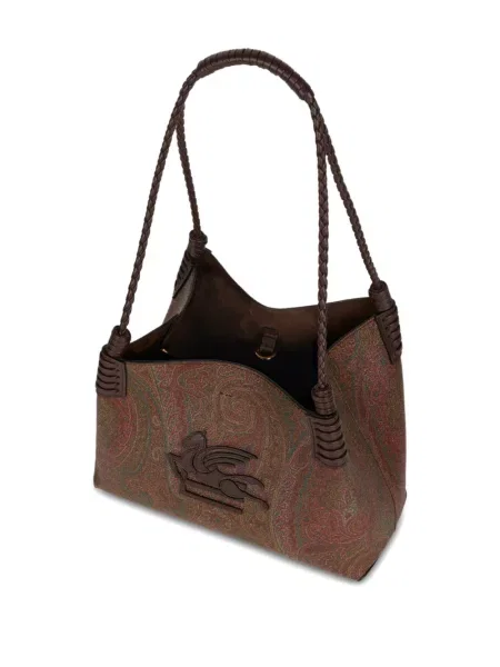 Geantă Etro cu model paisley maro
