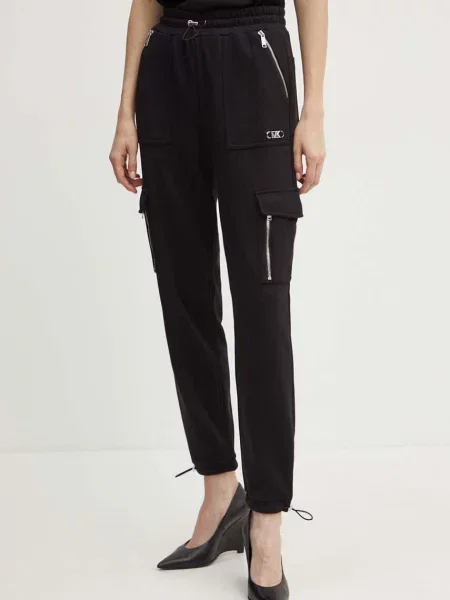 MICHAEL Michael Kors pantaloni de trening din neted negru