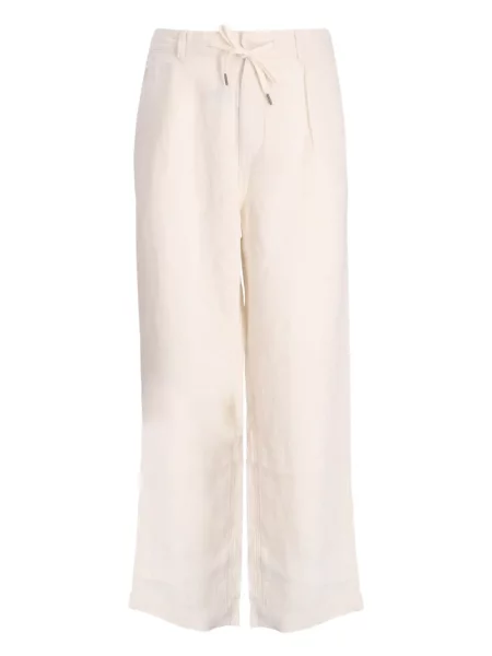 Ленена риза Polo Ralph Lauren бродирана на райета бяло