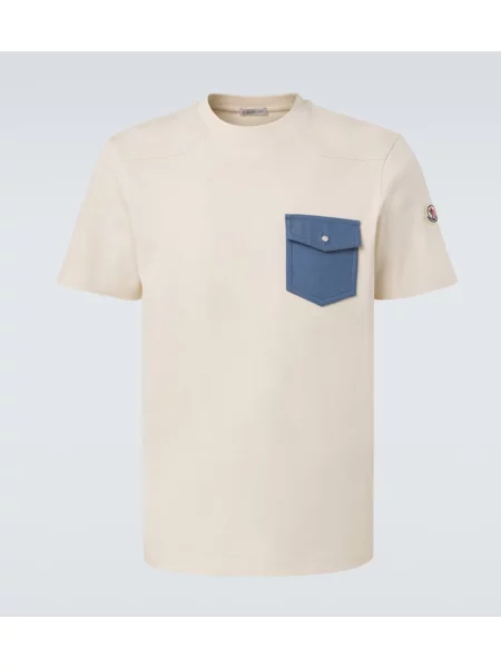 Tricou Moncler din jerseu bej