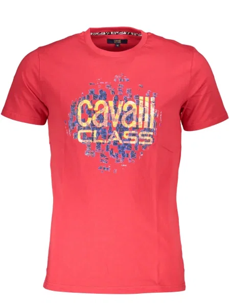 Tricou Cavalli Class cu mâneci scurte roșu